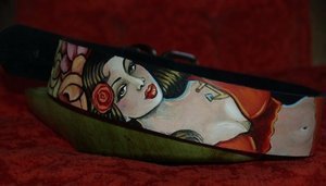 Pin up Rockabilly Leather Dog Collar 2 in wide (January pin up)