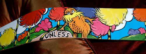 Hand painted leather Dr, Seuss guitar strap