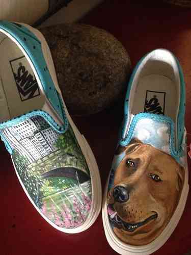 Custom Vans any size Dog pet portrait