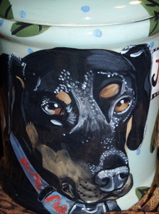 Large Canister Doberman Cookie Jar (any breed)