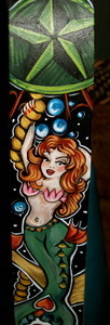 MERMAID Nautical Pin up Large dog collar 2 inches wide