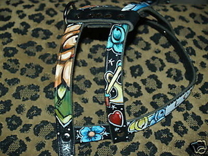 Leather tattoo Harness Handpainted and Custom (med)